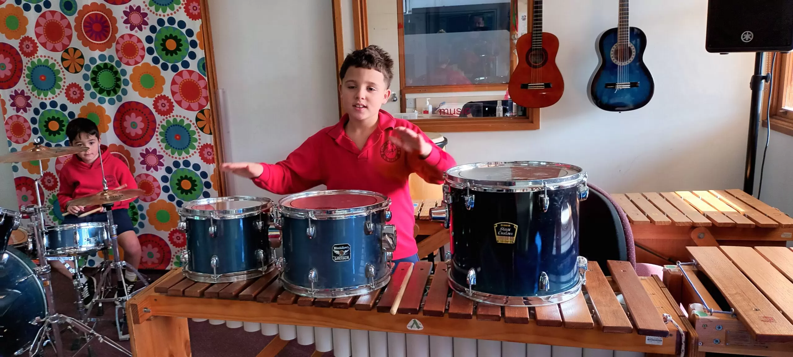 Willow and Milo drums 2