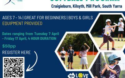 Softball Victoria – April School Holiday Program