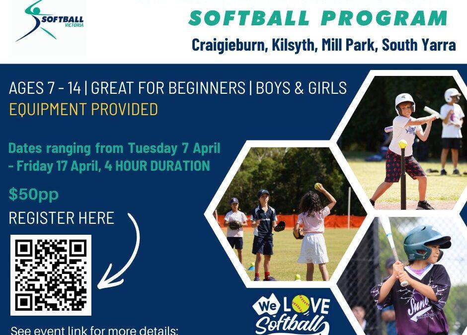 Softball Victoria – April School Holiday Program