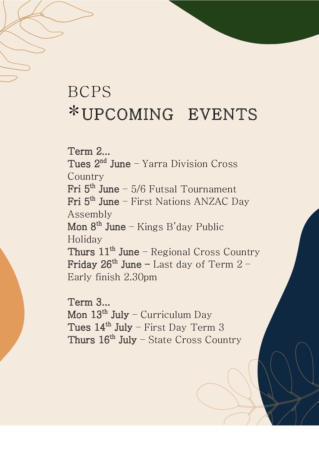 Badger Creek Primary School – Upcoming Events