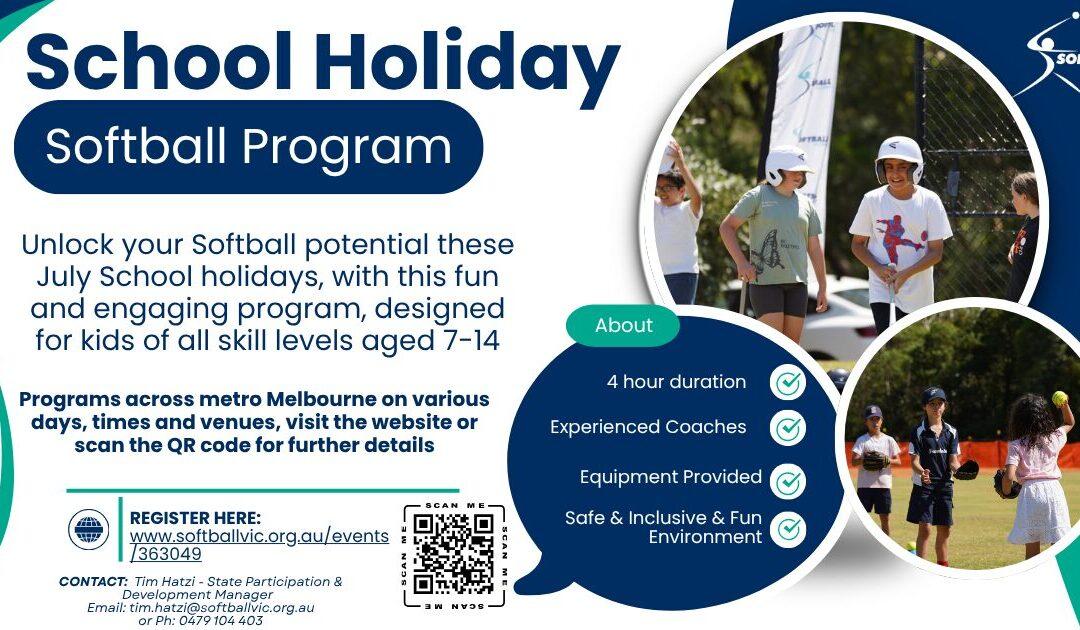 Softball Victoria – School Holiday Program & Junior Development Program