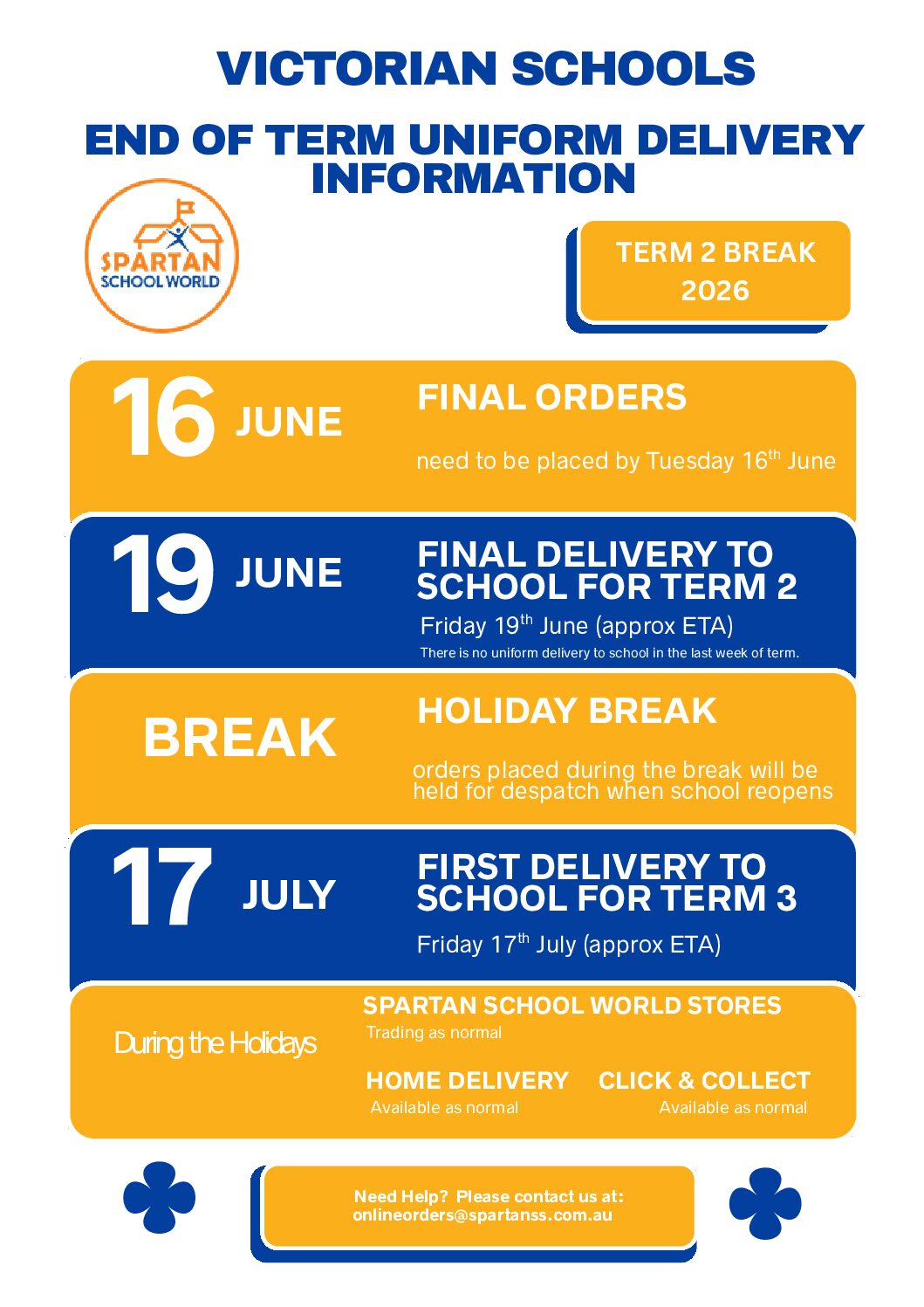 Spartan School World – Uniform Deliveries